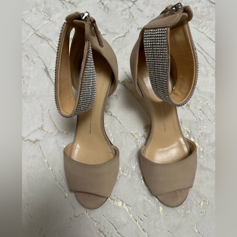 Giuseppe Zanotti (Authentic) Rhinestone Suede heels